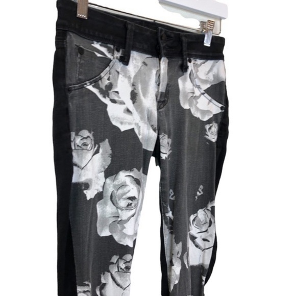 Hudson Visa Versa Floral Denim Jeans Black - Picture 4 of 11